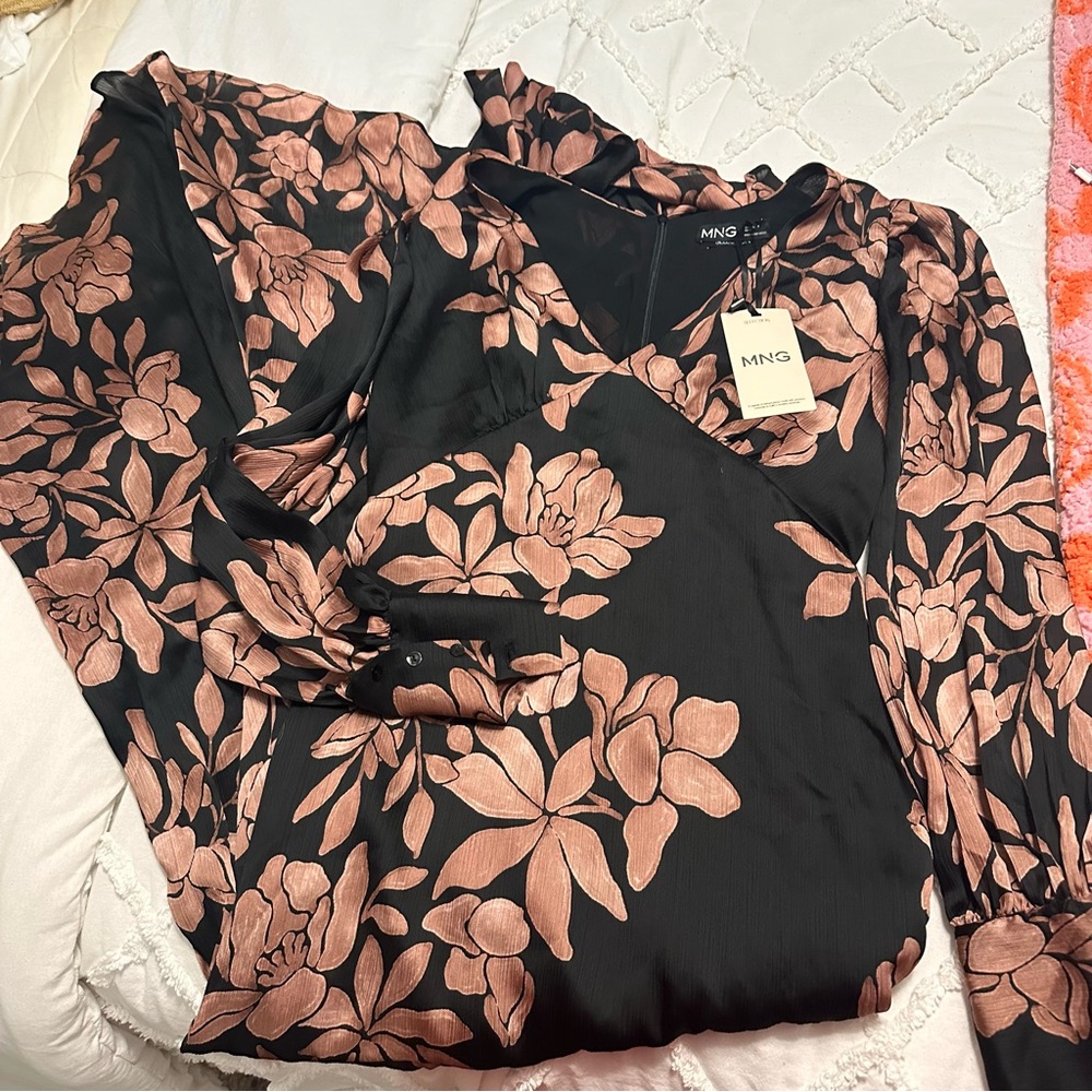 Mango Floral Chiffon Women's Dress - Picture 3 of 4